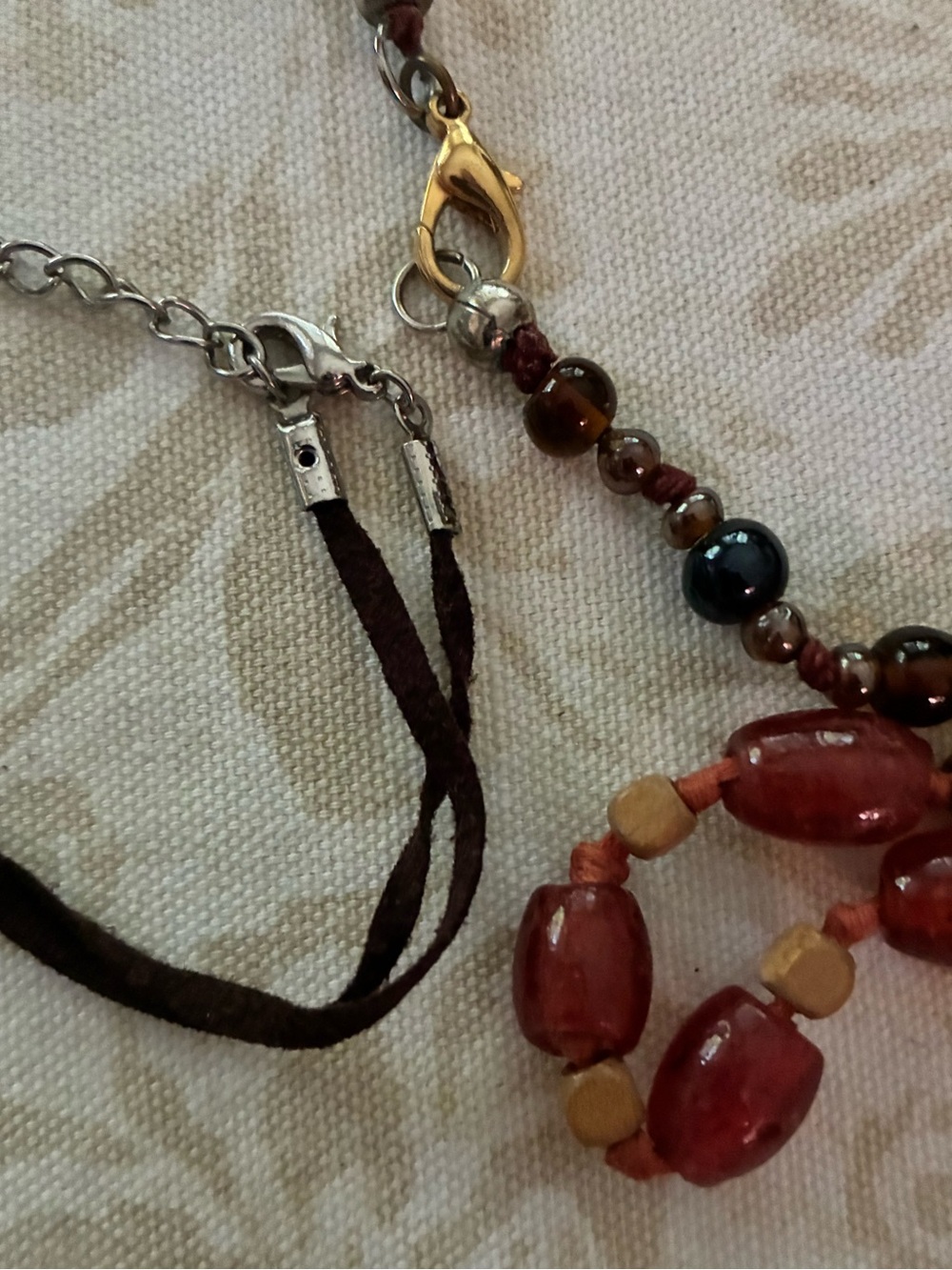 Three Necklaces Bohemian Mixed Earth Colors - Picture 4 of 4